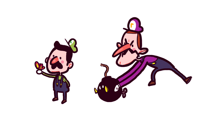 Luigi/Weegie Waluigi Bob-omb